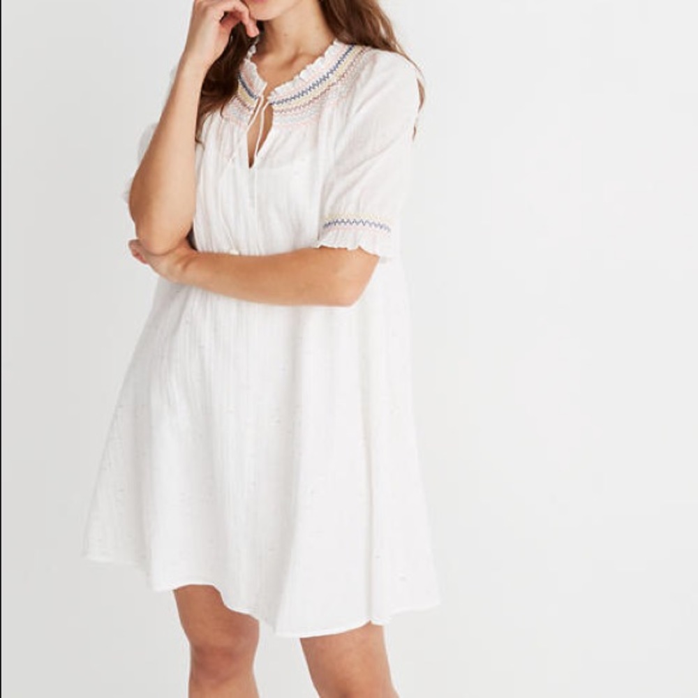 BNWT Madewell Rainbow Smocked Trapeze Dress